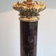 Attributable to Cristal & Bronze Paris. Important lamp in red crystal and chiselled bronze.