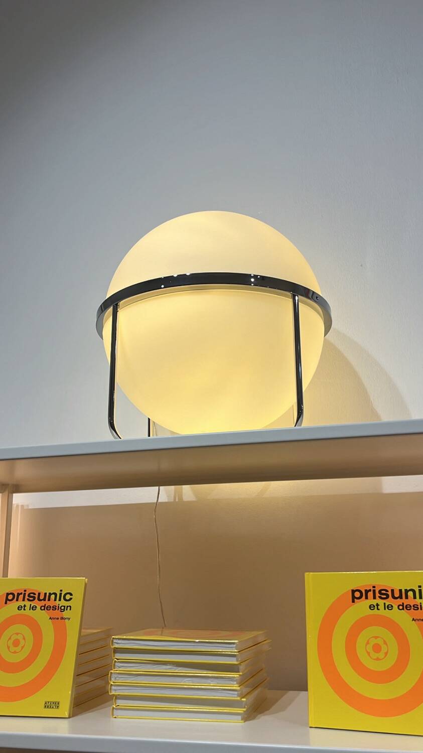 Garrault Delord Prisunic Monoprix design lamp limited edition 210 copies signed vintage Space Age opaline