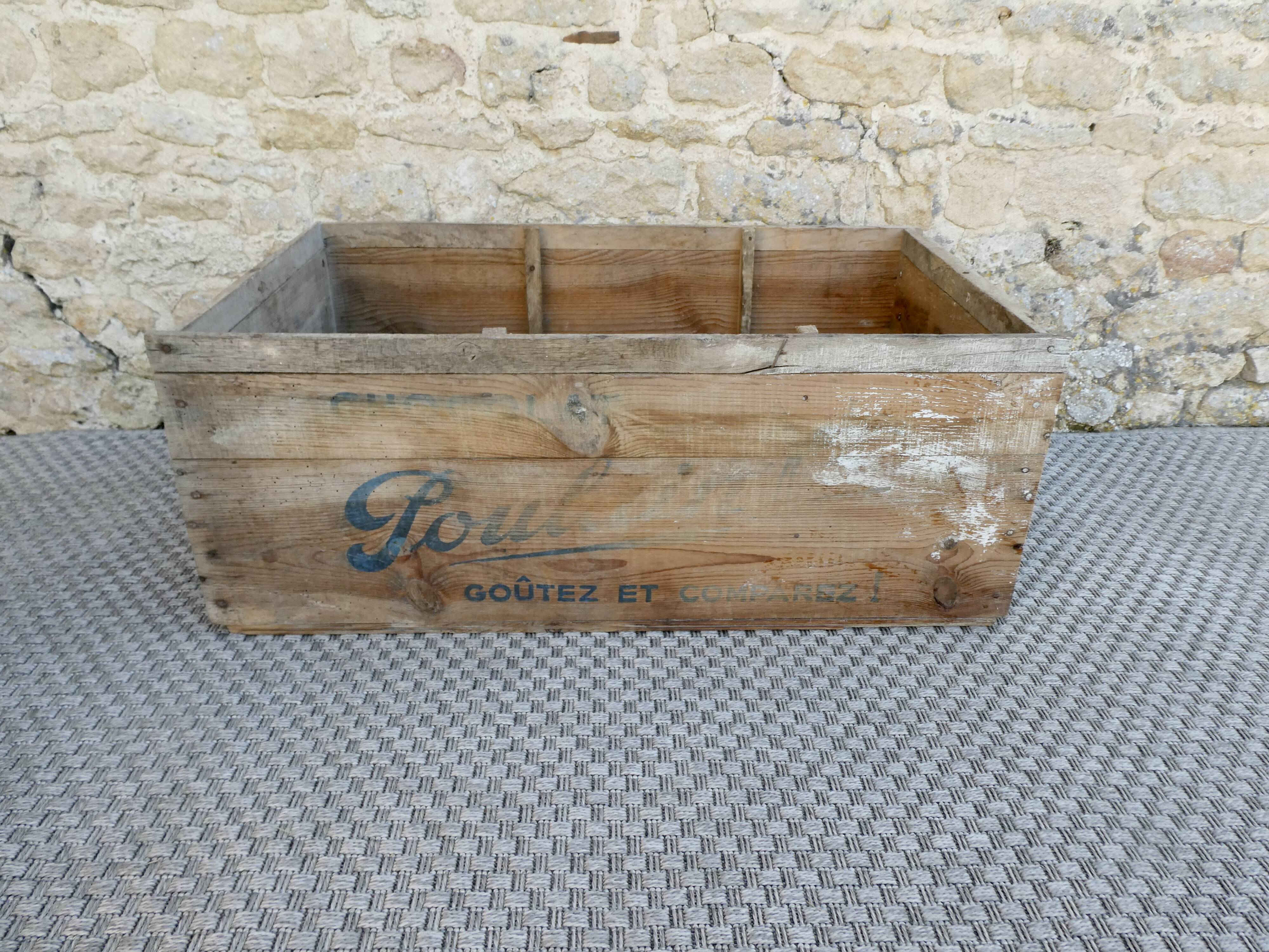 wooden storage box, Poulain chocolate