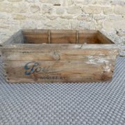 caisse de rangement en bois, chocolat Poulain