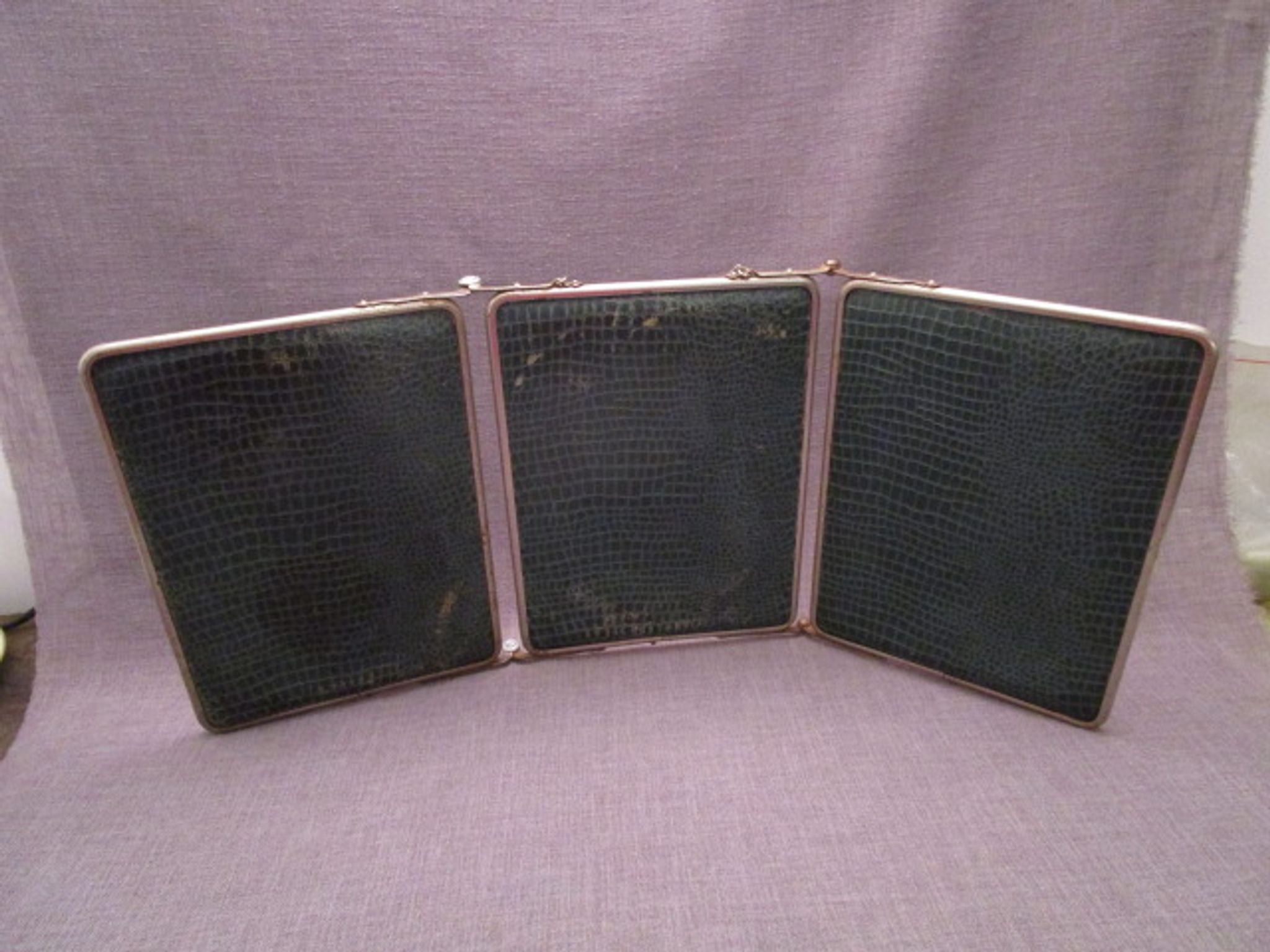 Miroir de barbier triple ancien 58x25cm