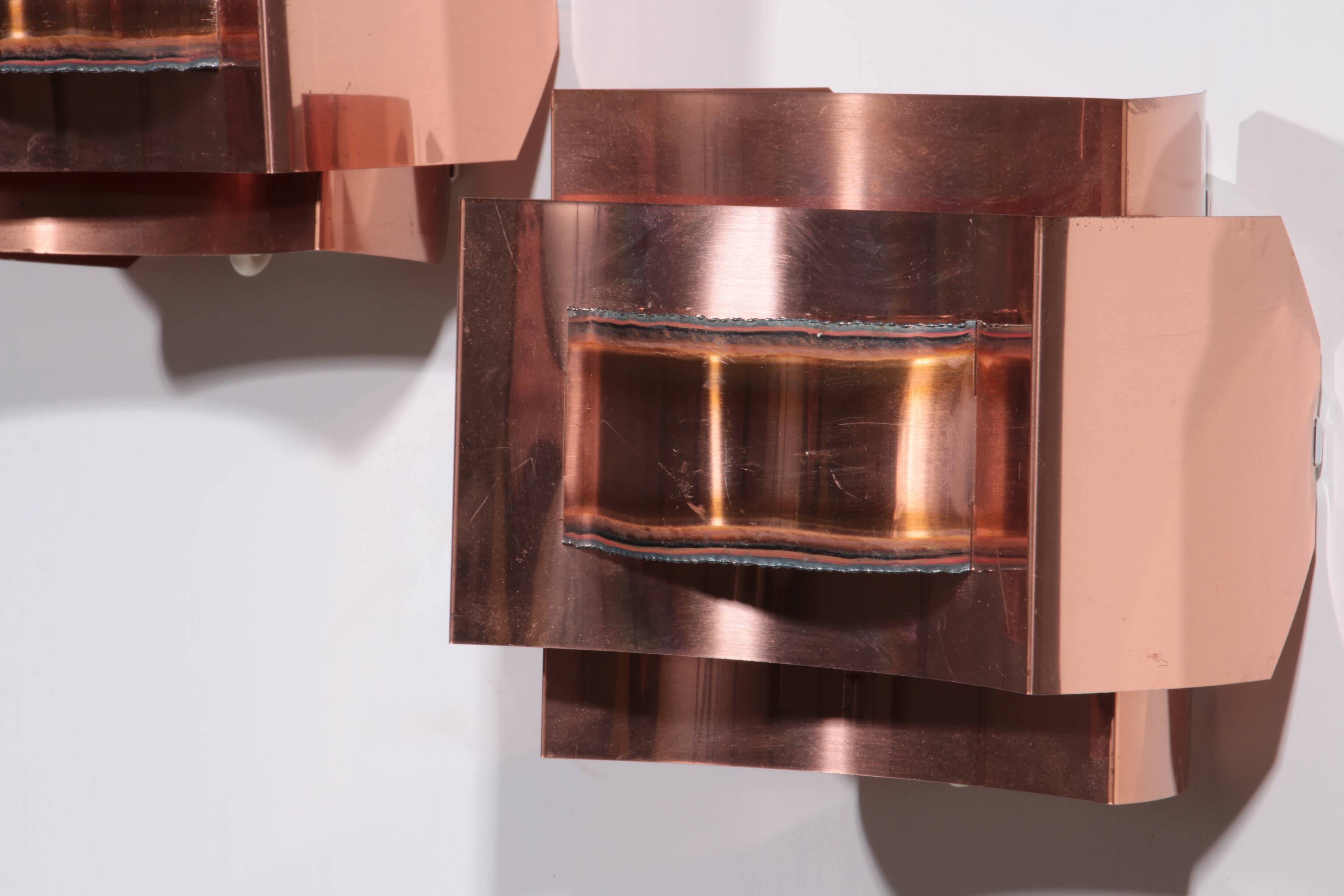 Wall lamps Svend Aage Holm Sørensen brutalist and copper,1960
