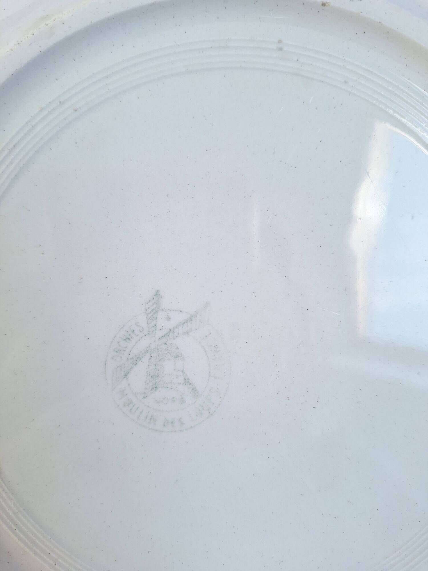 Shallow dish Moulin des Loups yellow and grey