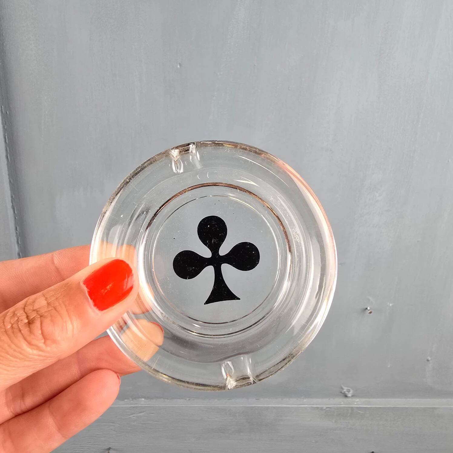 Set of 4 mini ashtrays Poker Set Bormioli Rocco in glass