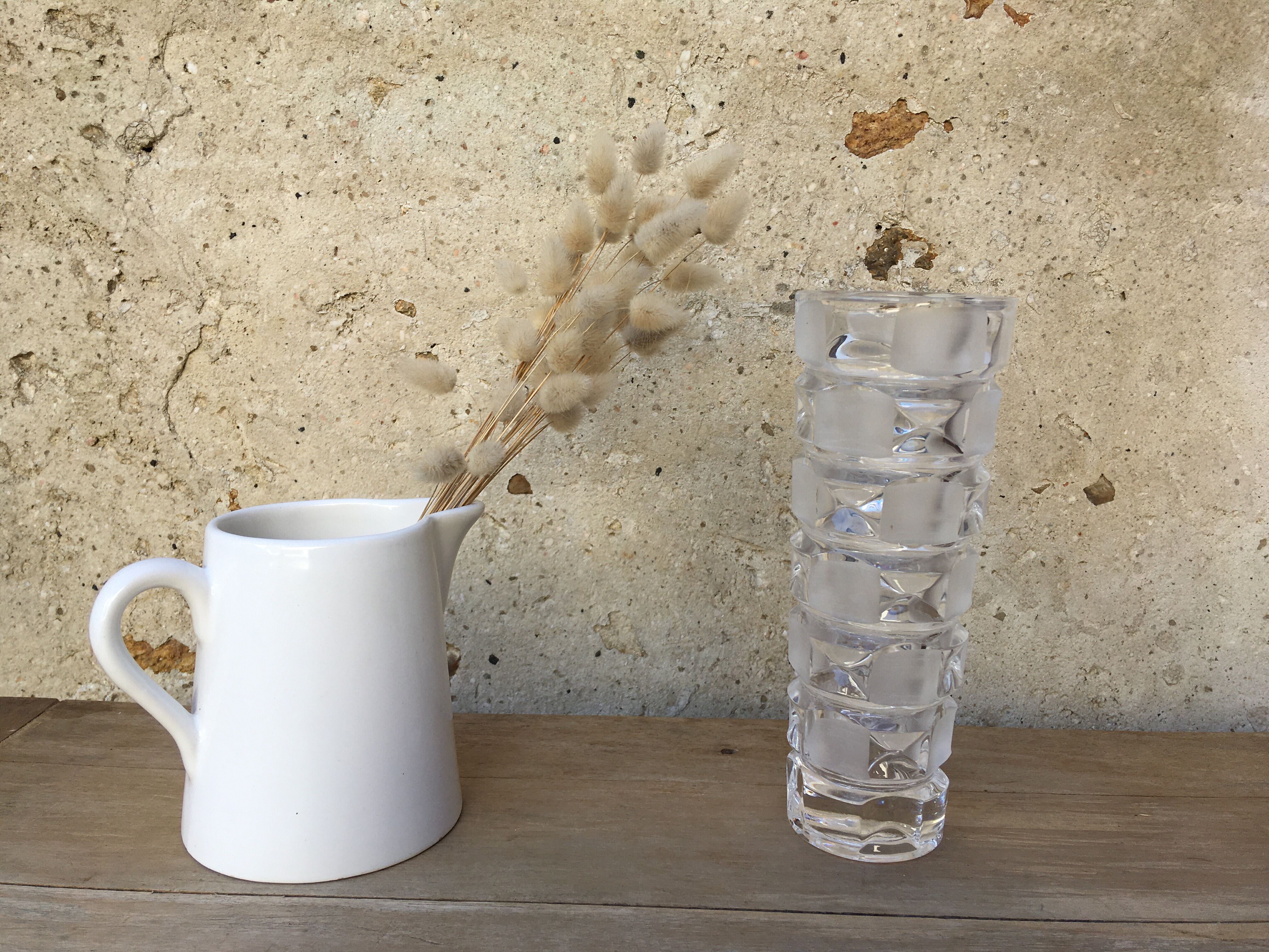 Vintage Cristal d'Arques vase in frosted glass