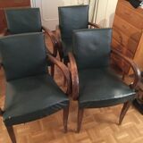 4 fauteuils bridge skai vert