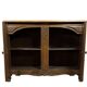 curved wooden buffet with double secret compartment in Louis XV style made of oak