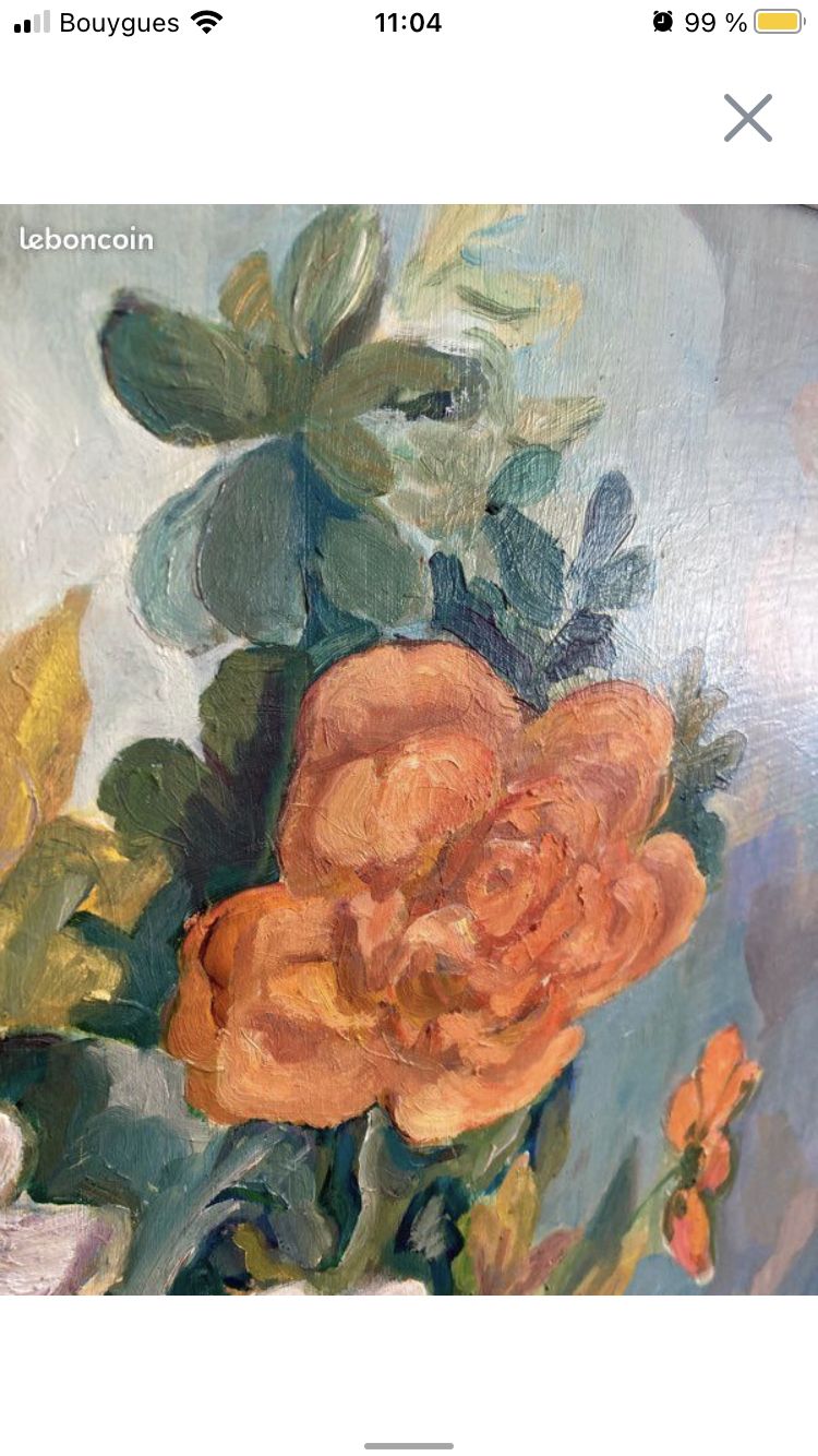 Oil painting on isorel panel Bouquet fleuri signed FAYET twentieth era