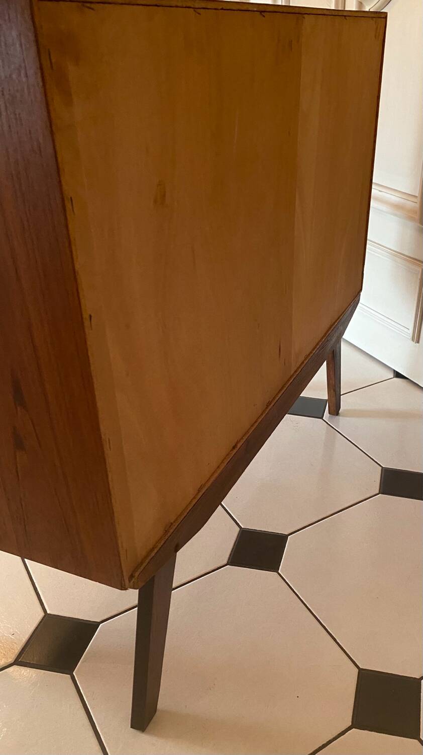 Vintage chest of drawers with compass feet