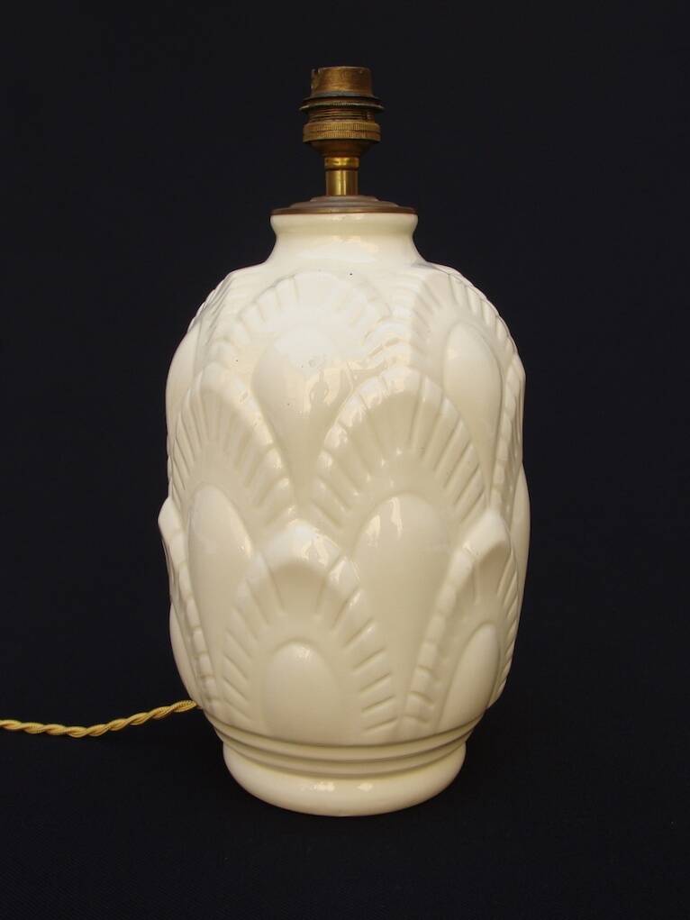 Boch cracked ceramic Art Deco lamp