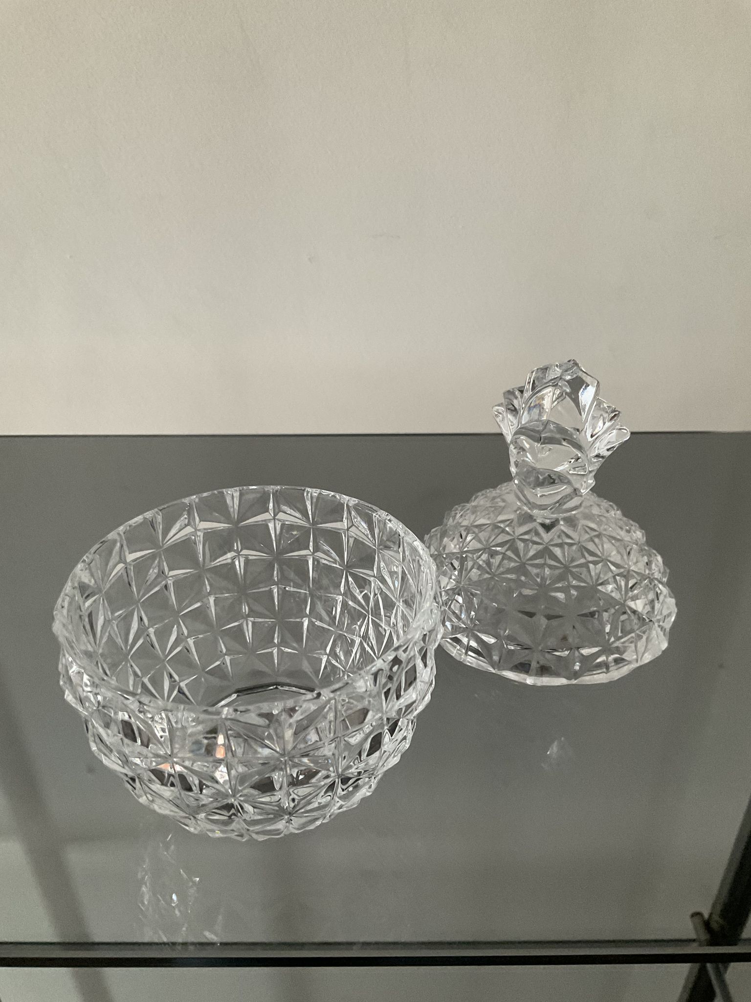 Vide-poche bonbonnière ananas vintage en cristal