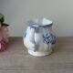 Old Milk Jug, Creamer, Jug, Sarraguemines Lancaster Vintage Blue Flowers Decor