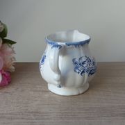 Old Milk Jug, Creamer, Pourer, Sarraguemines Lancaster Blue Flower Decor Vintage