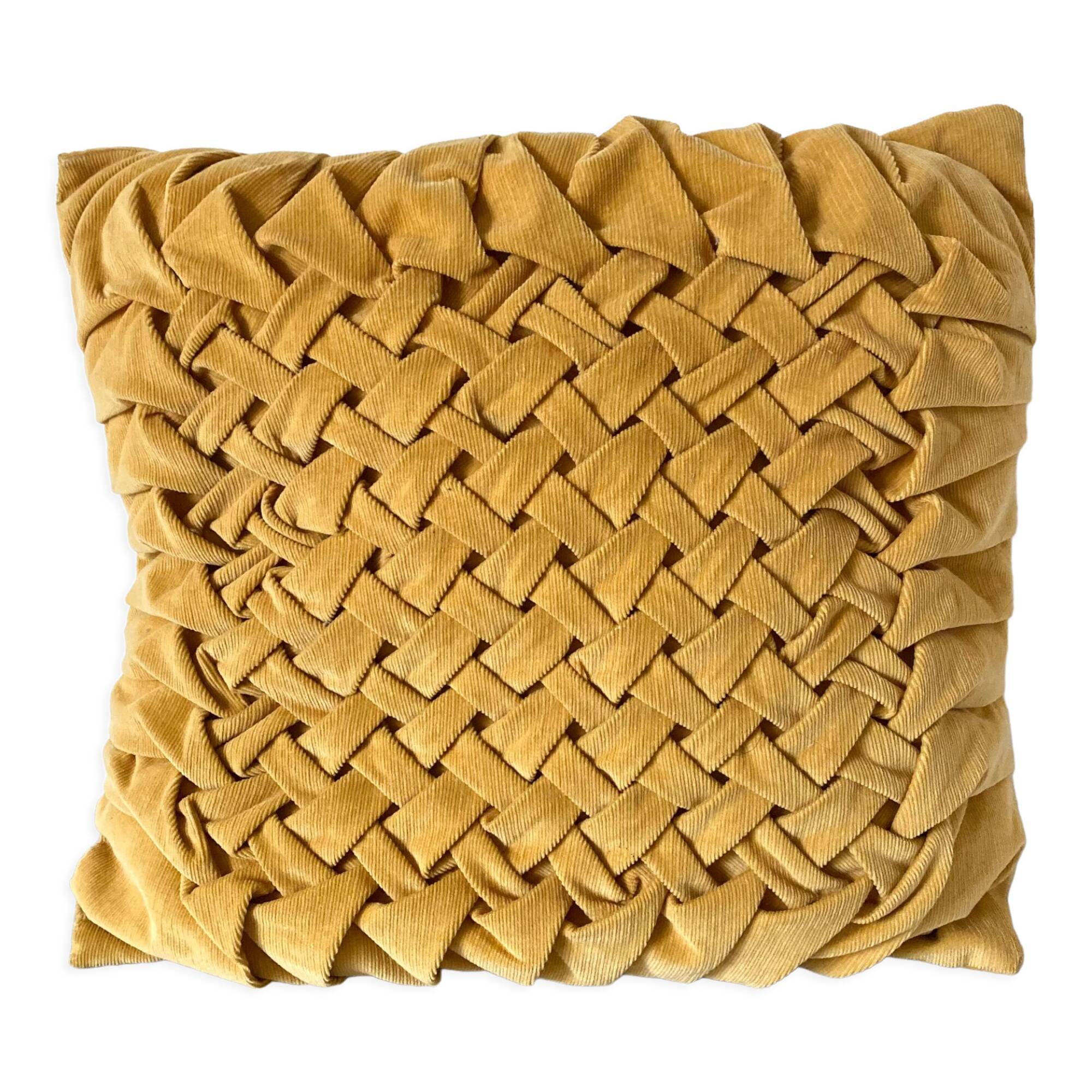 Coussin vintage velours plissé