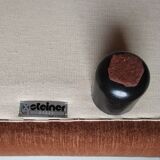 Steiner velvet chocolate sofa, 70s