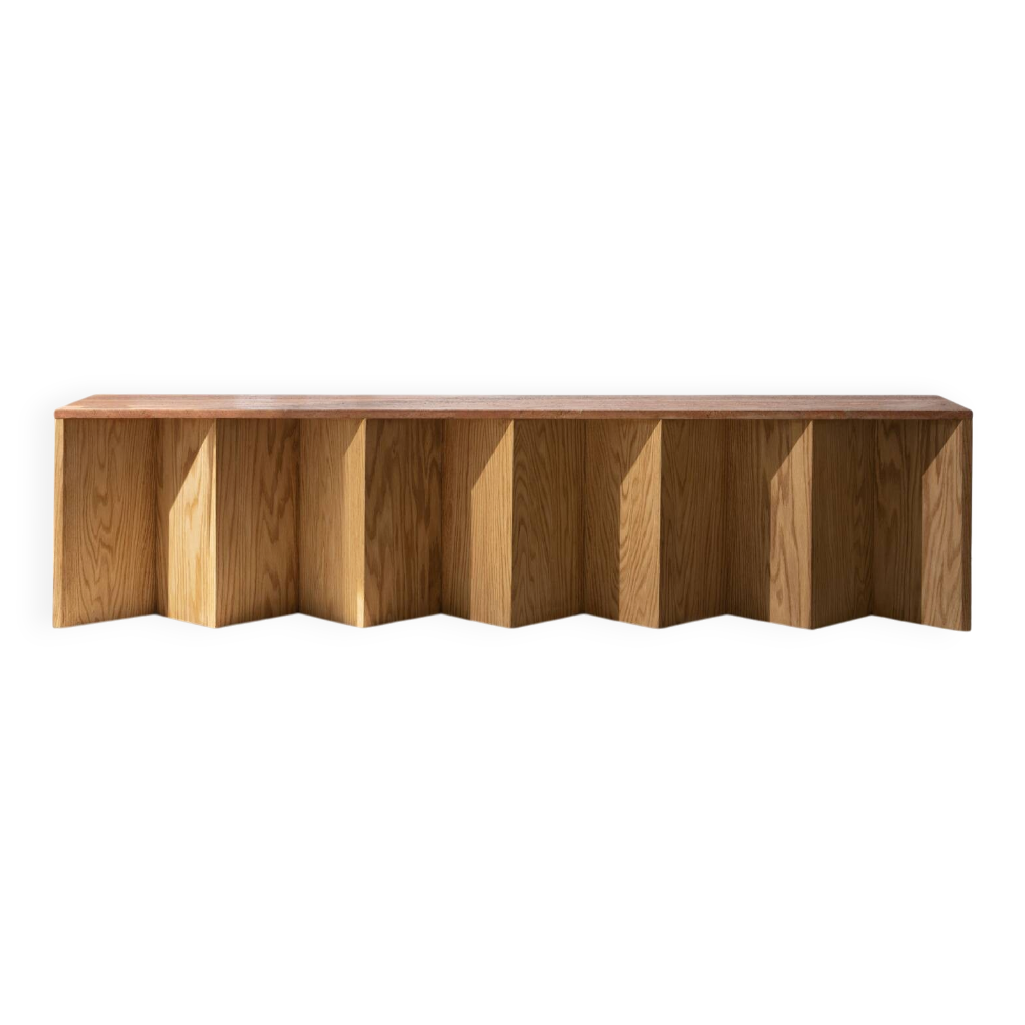 Stone and wood bench