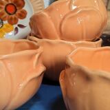 Aegitna Vallauris bowls from the 60s, orange, peach, flower shape