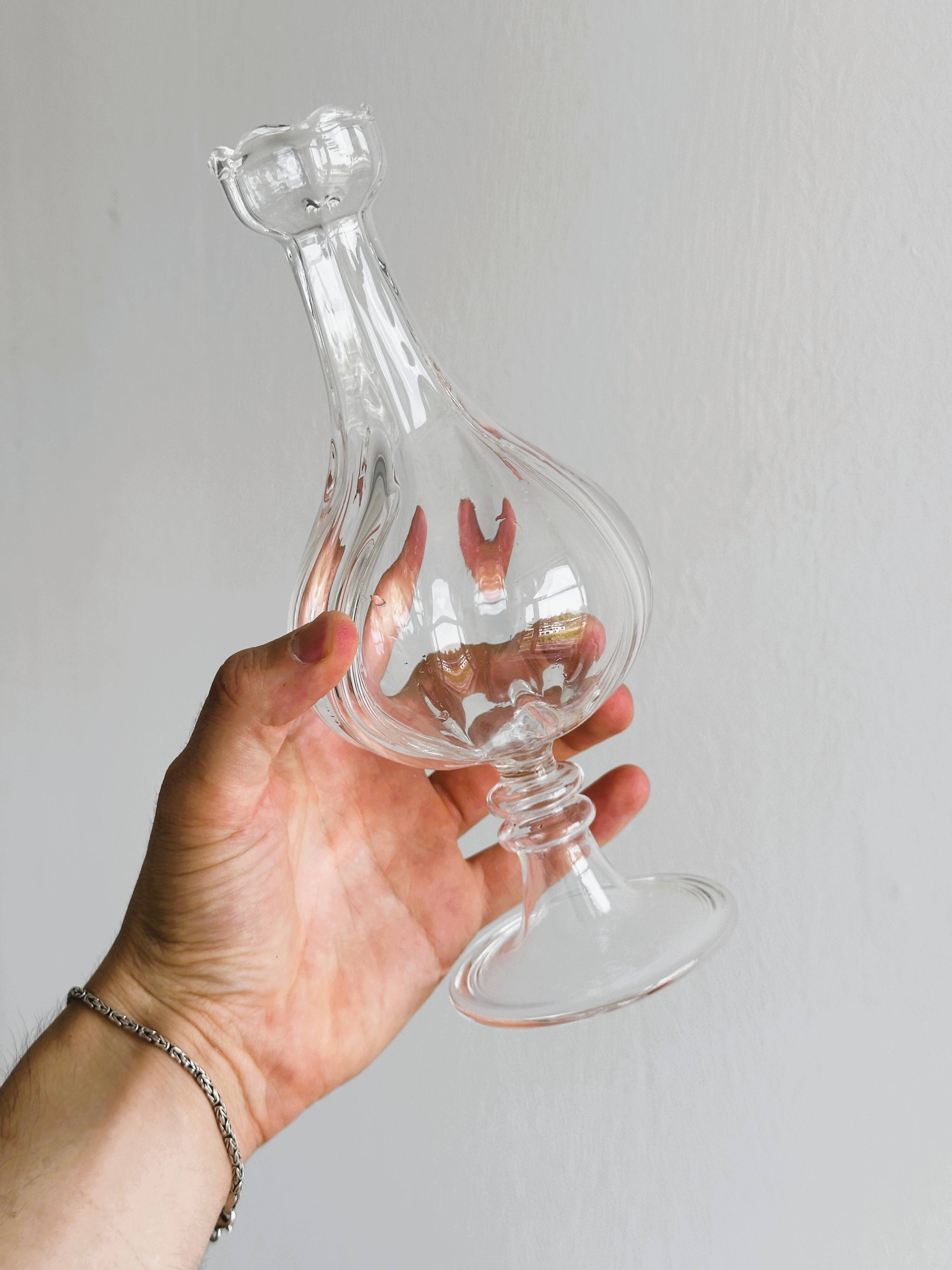 3 vases en verre épais et transparent