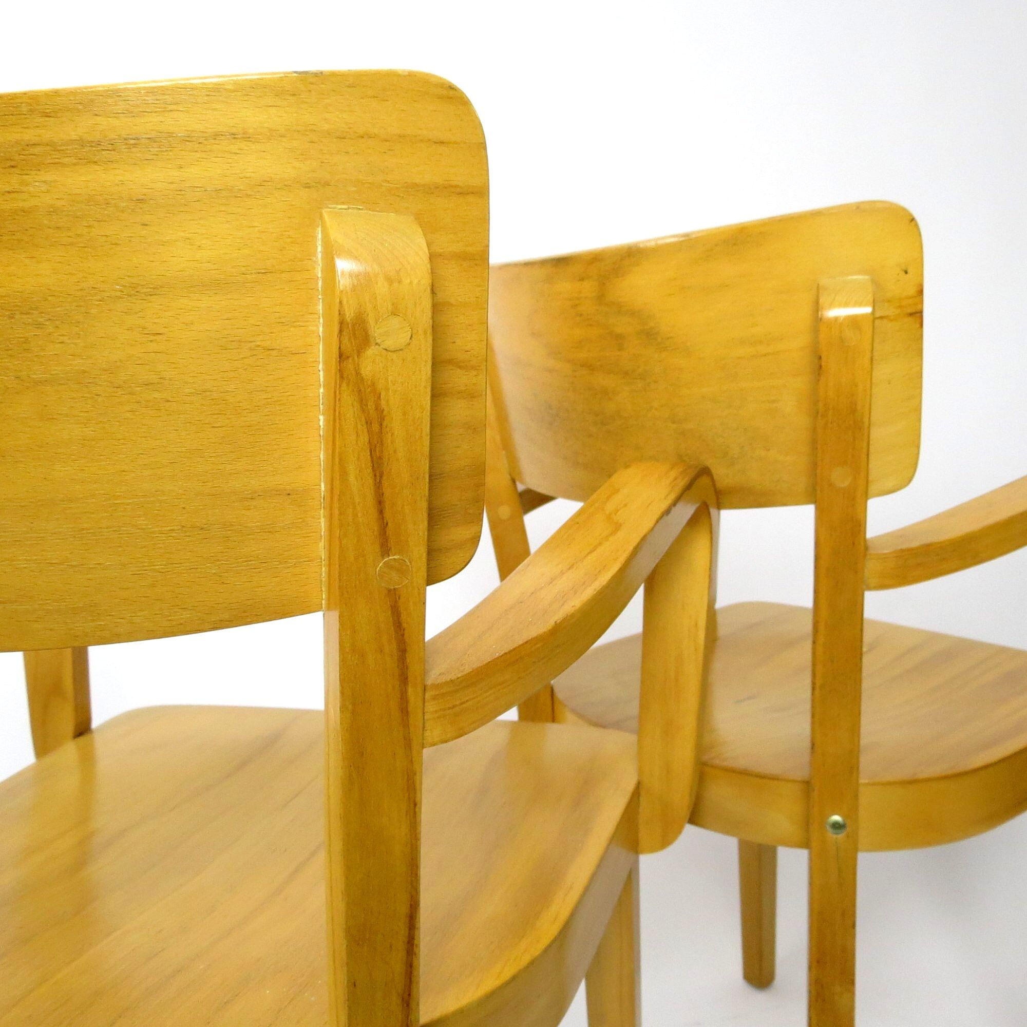Set of 4 wooden dining chairs, 1960s