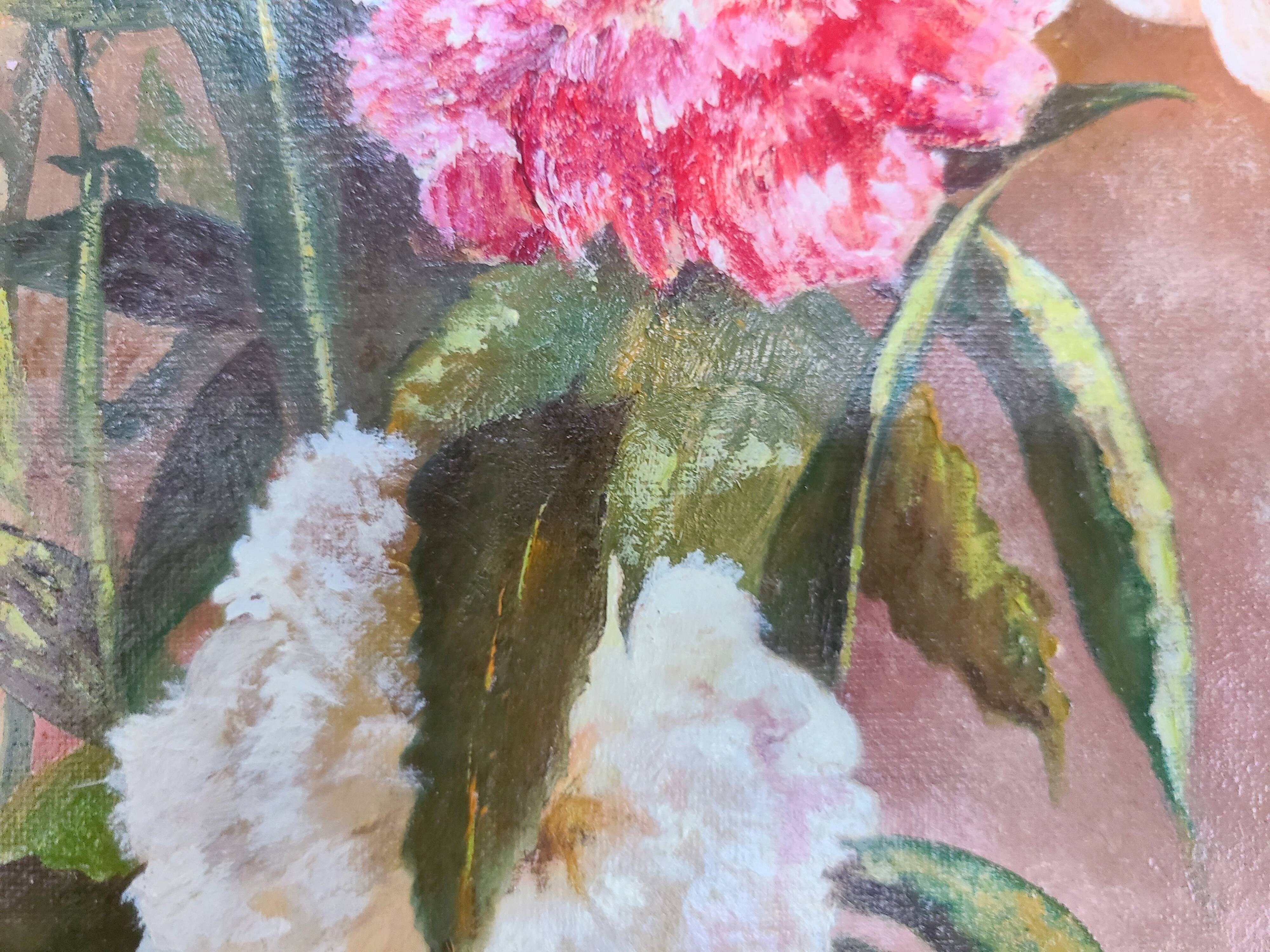 Still life with a bouquet of flowers.