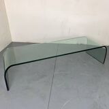 Italian Modernist Glass Waterfall Coffee Table by Angelo Cortesi for Fiam, 1980s