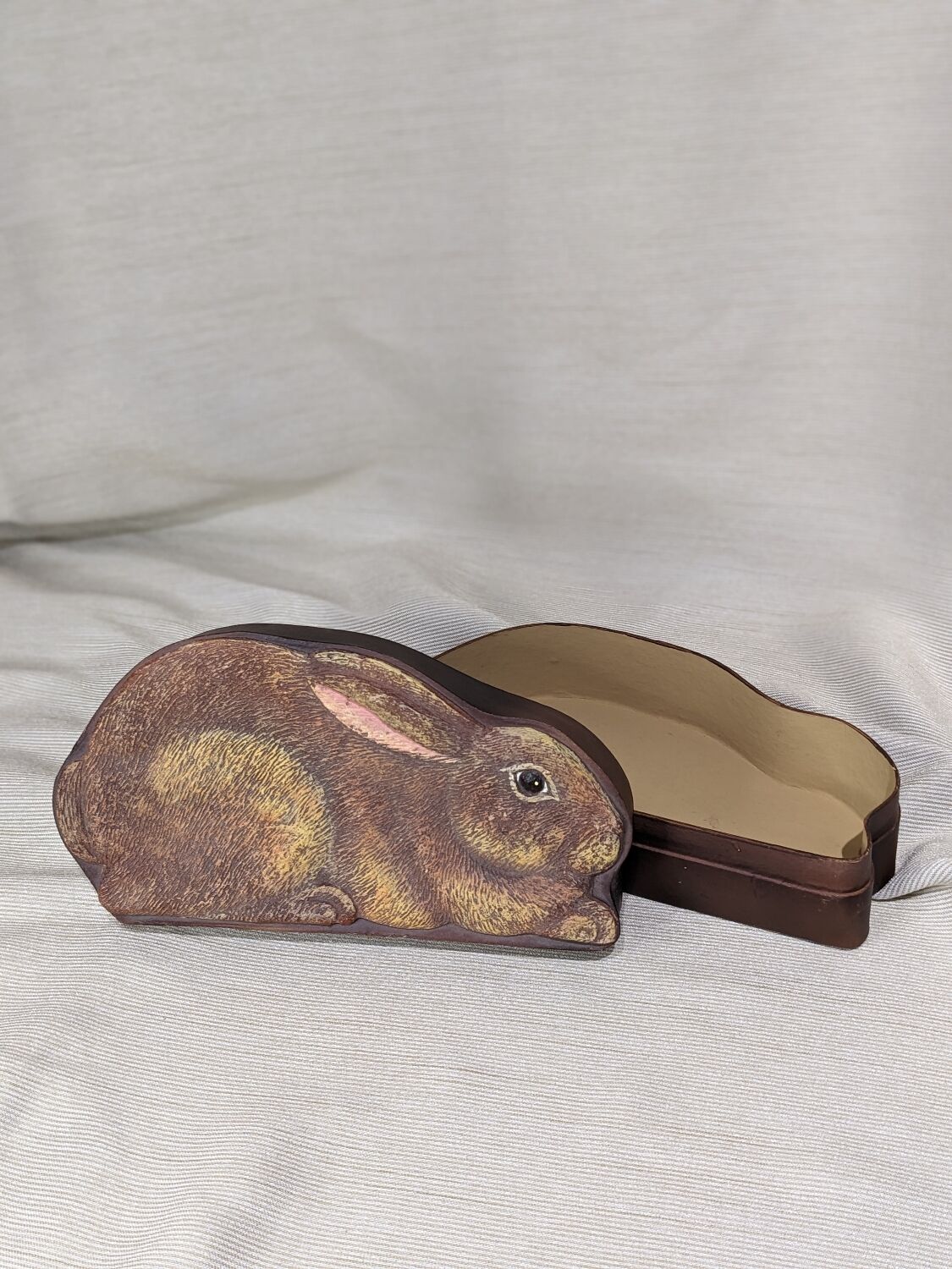 Painted cardboard rabbit box