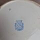 Antique teapot Terre de Fer Opaque from Sarreguemines – Blue checkerboard frieze