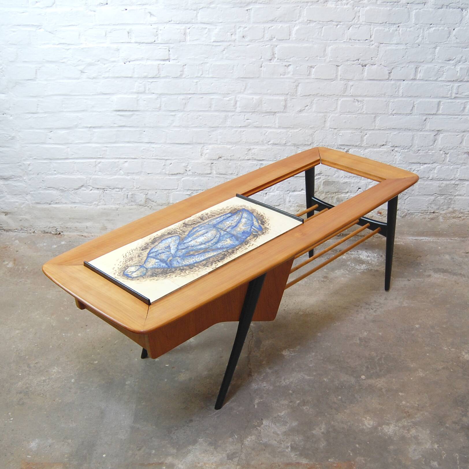 Coffee table with integrated bar by Alfred Hendrickx for Belform 1956