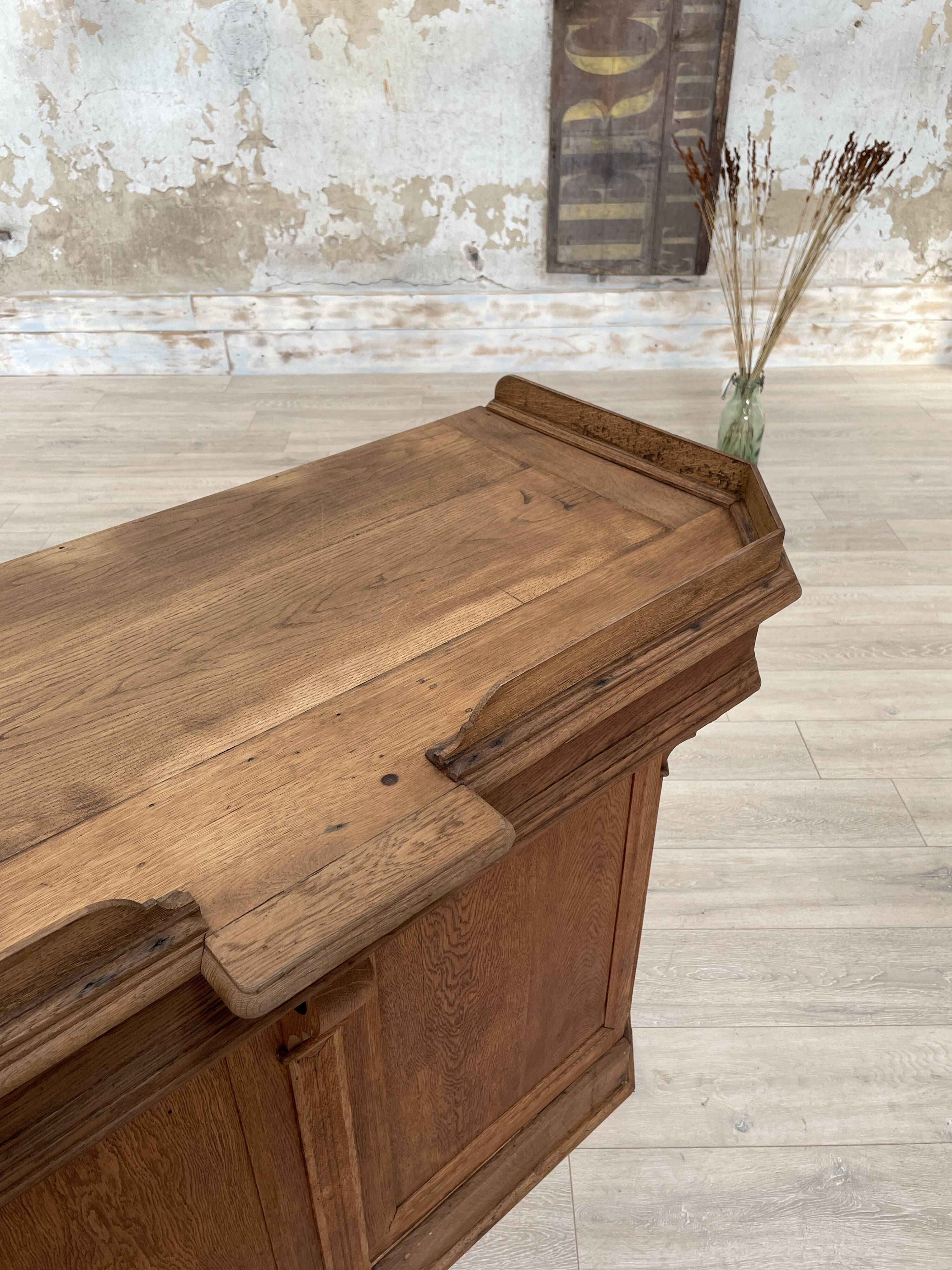 Solid oak box countertop, circa 1900.