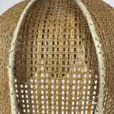 Vintage pendant lamp in rattan in the shape of a flower