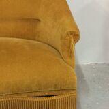 Canapé velours moutarde crapeau