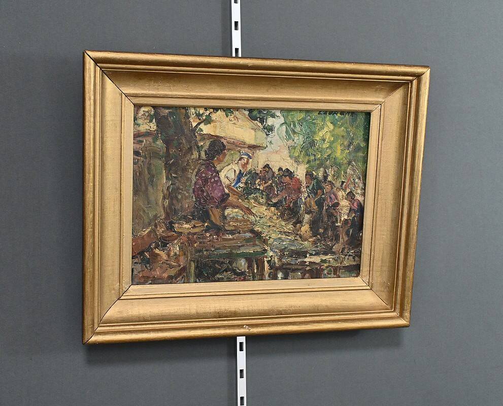 Painting “The Market” by Laurens – Early 20th century