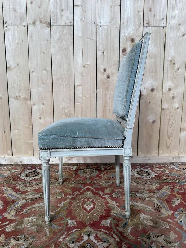 Suite de 6 chaises de style Louis XVI RINCK en bois réchampi