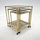 1970's italian brass & smoked glass nesting tables