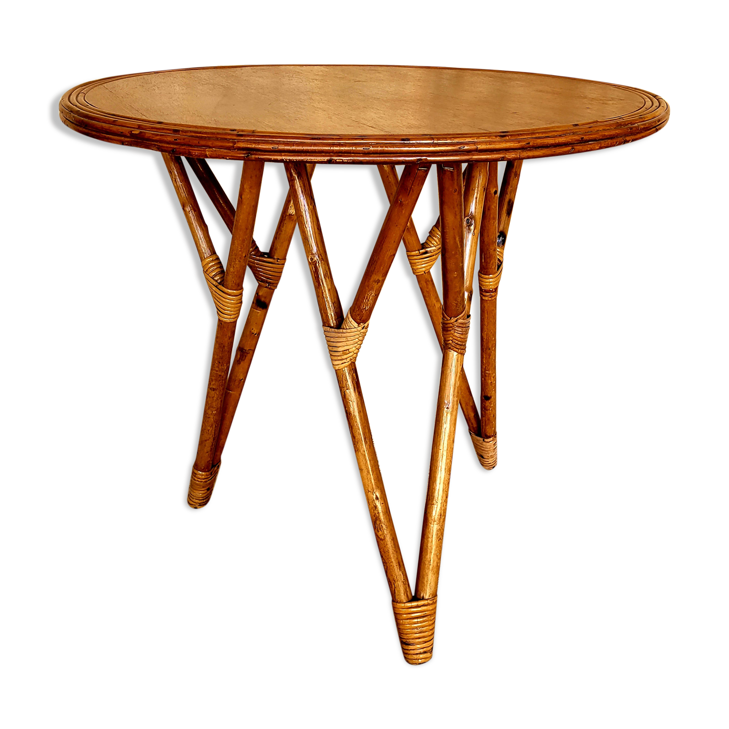 Vintage bamboo and rattan table from the 50s/60s