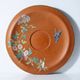 Large clay/terracotta dish with Japanese-style glazing, Art Nouveau.