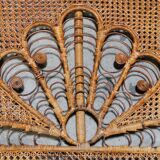 Emmanuelle peacock rattan and cane headboard 1960