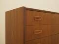 Danish teak chest of drawers with six drawers and sculptural handles, 1960s