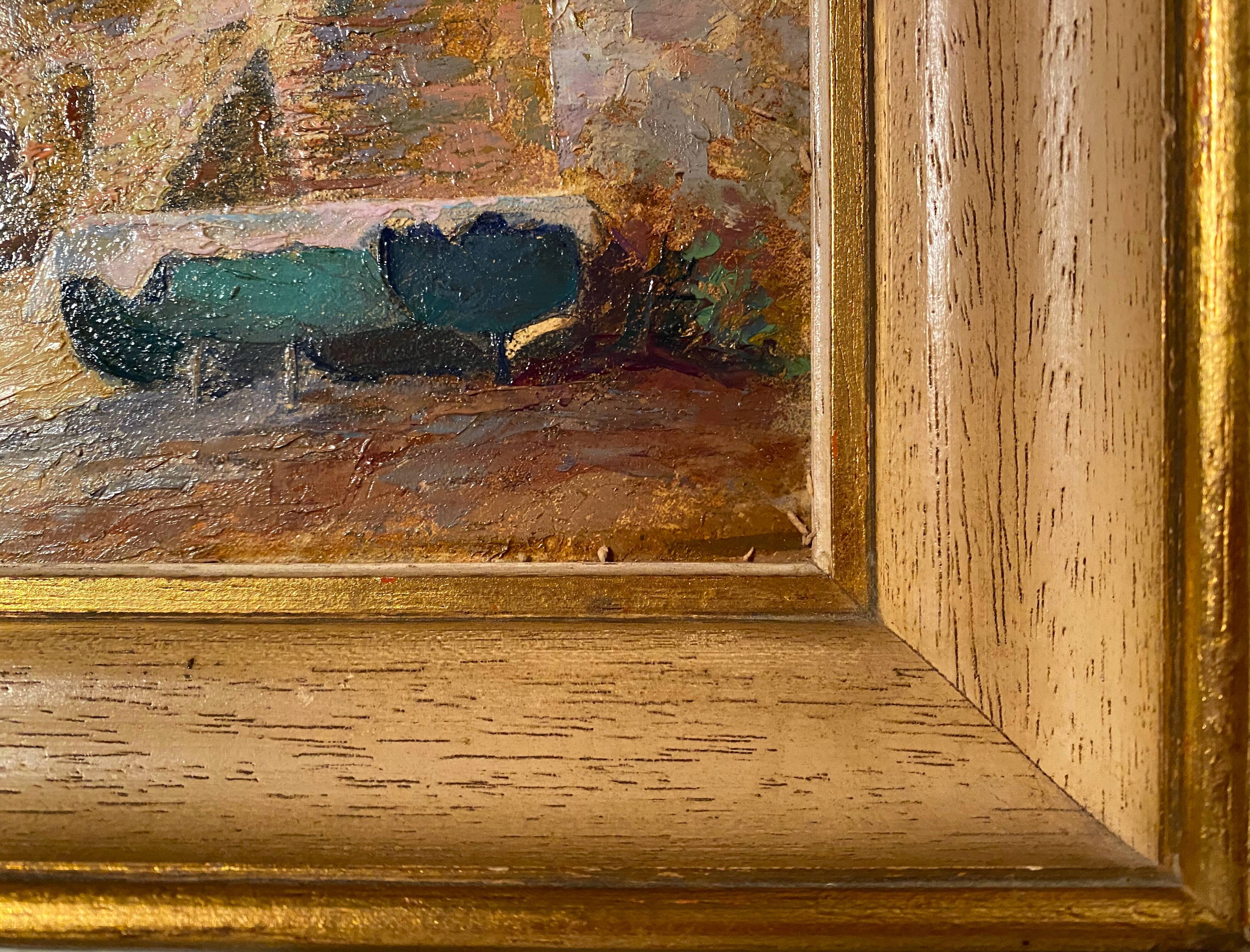 Painting by Aristide Armand HSP Marine near Nice Saint Tropez + frame