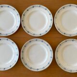 6 assiettes plates anciennes en faïence de Saint-Amand (Nord)