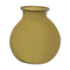 Amber green brown ball vase