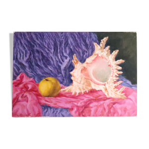 Peinture, nature morte au coquillage