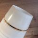 Mid century art deco pendant light fixture, gold striped glass, azure blue