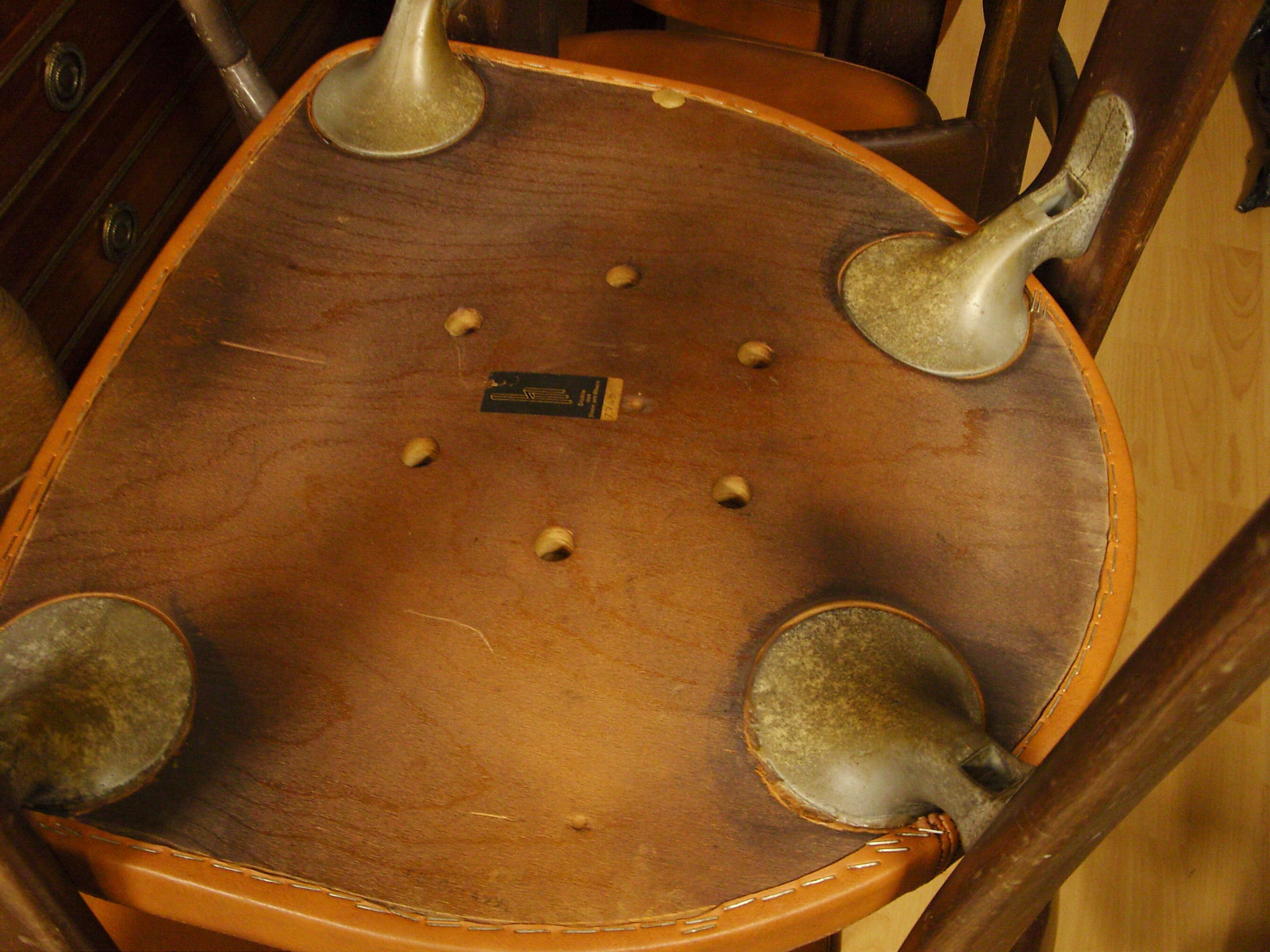 6 chairs design Bruno Rey, published by Dietiker and manufactured by the workshop "Stuhl aus Stein am Rhein