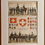 Lithograph engraving on Switzerland from 1897