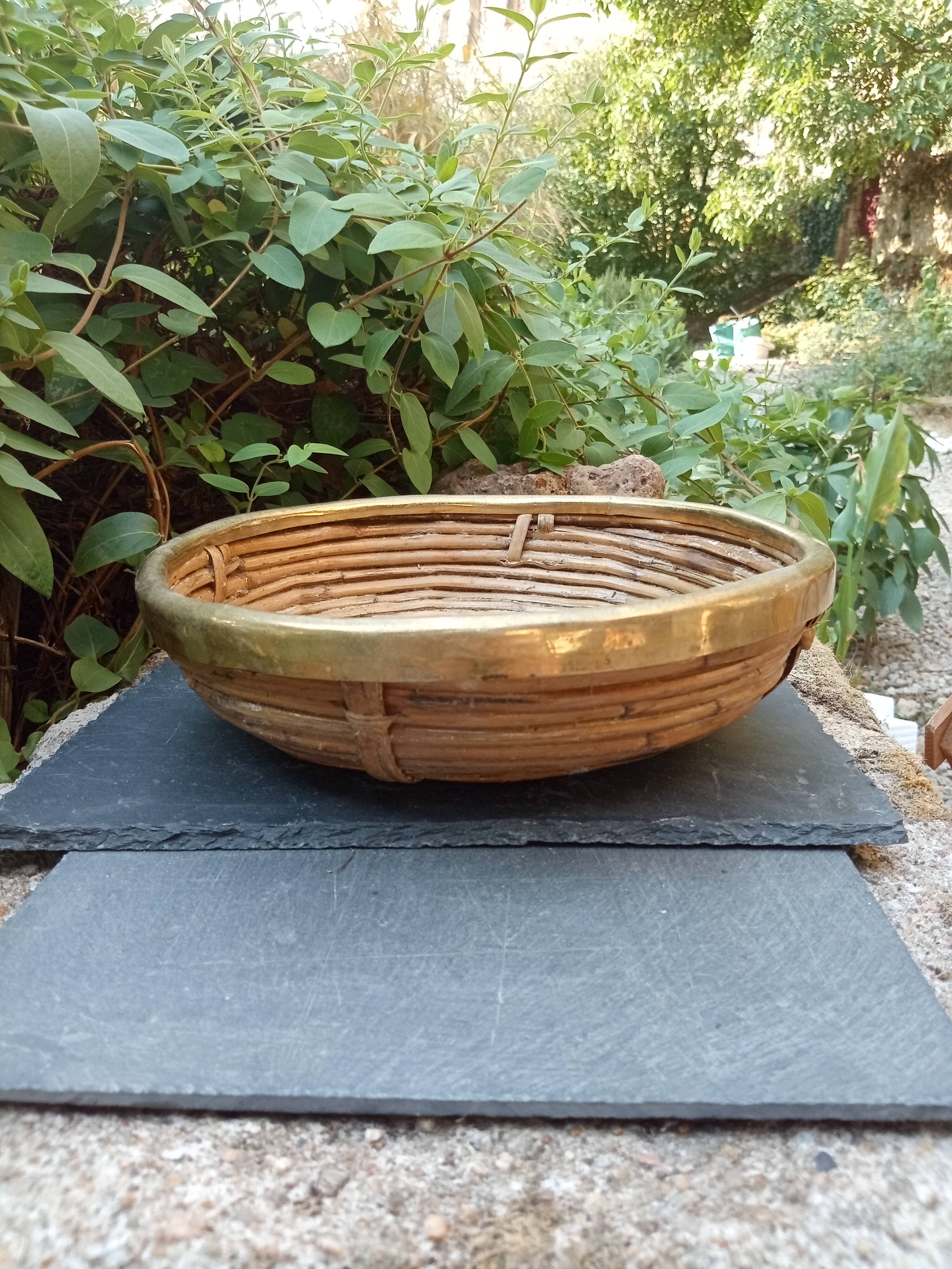 Gabriella Crespi brass wicker basket from the 1960s.