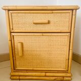 Bedside rattan bedside table