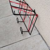 Vintage metal coat rack and wall-mounted scoubidou