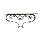 Wrought iron and red marble console