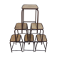 Series of 6 old workshop iron stools 1980